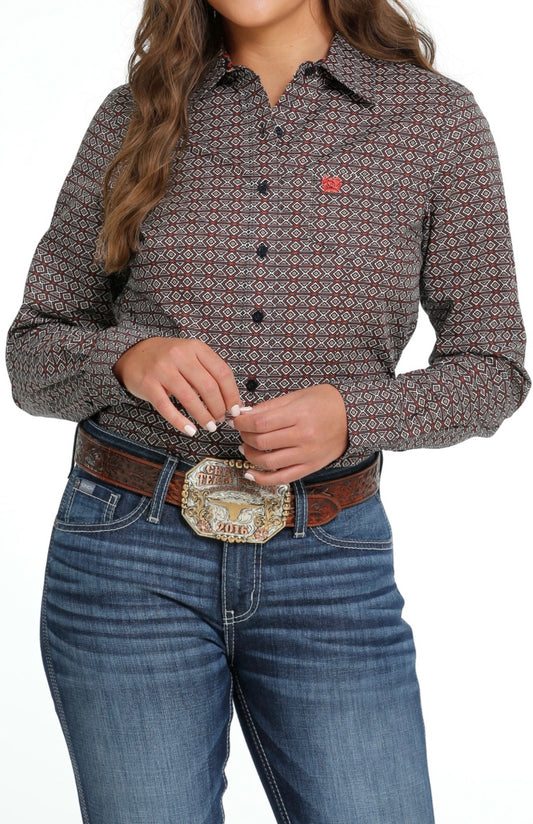 Shirt Women’s Cinch Long Sleeve Print MSW9164207