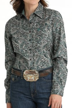 Shirts Women’s Cinch Long Sleeve Button Arena Flex Gray MSW9164223