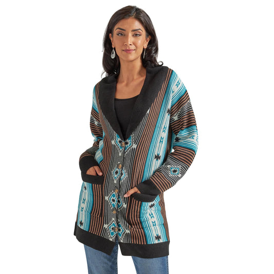 Outerwear Women’s Cardi Black/Turquoise 112339566