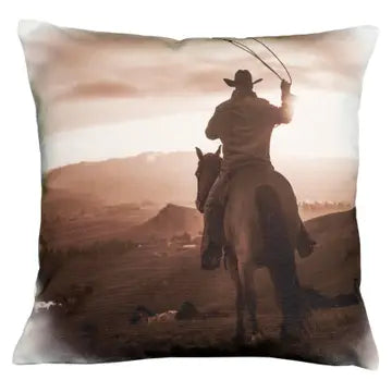 Beading Blankest Pillows Wrangler Patch Cowboy Print JW302