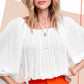 HAT7501 Breathable Fabric Off Shoulder Balloon Sleeve Top Women’s Shirts