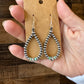 Smaller Sterling SAUCER Silver Pearls earrings teardrop and green turquoise