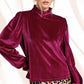 HCT7698-Soft Velvet Long Puff Sleeve Blouse Top shirt womens