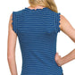 Shirts Girls / Women’s Ribbed Ruffle Trim Sleeveless Stripe Top 8529Y (similar style is Hct7692)