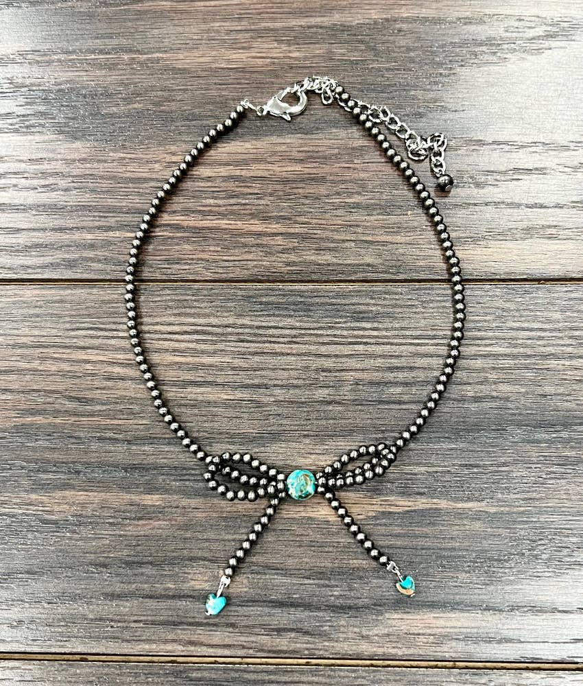 739538, Handmade 15" 4mm Polish Navajo Bow Necklace