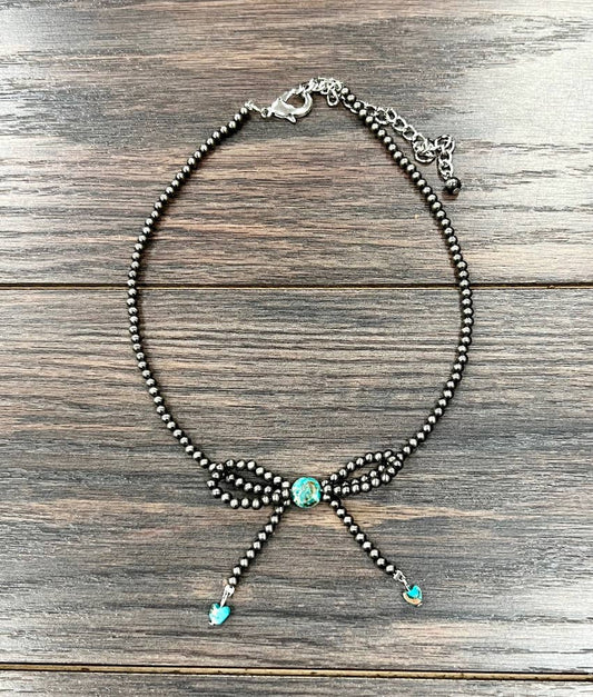 739538, Handmade 15" 4mm Polish Navajo Bow Necklace