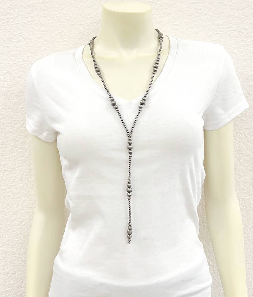739367, Handmade 31" Clustered Navajo Bead Tassel Necklace’’’