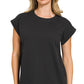 3381 Round Neck Folded Short Sleeve T-shirt CT3381Y