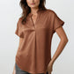 Drop Shoulder Blouse In Crinkle Satin