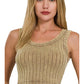 Shirts Women’s Ribbed Sleeveless Scoop Neck Cropped Tank Top RTW-8474A5