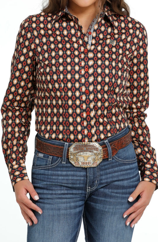 Shirts Women’s Cinch Long Sleeve Print MSW9165038