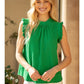 Shirts Women’s Sleeveless Ruffle Rib Textured  34168-1