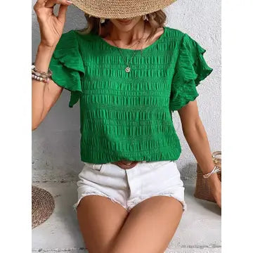 Shirts Women’s Ruffle Sleeve Green W20507704