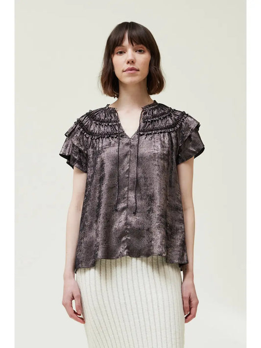 Shirts Women’s Ruffle Sleeveless Top 41581GS
