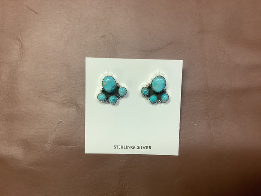 Jewelry Earrings Sterling Silver Turquoise Cluster