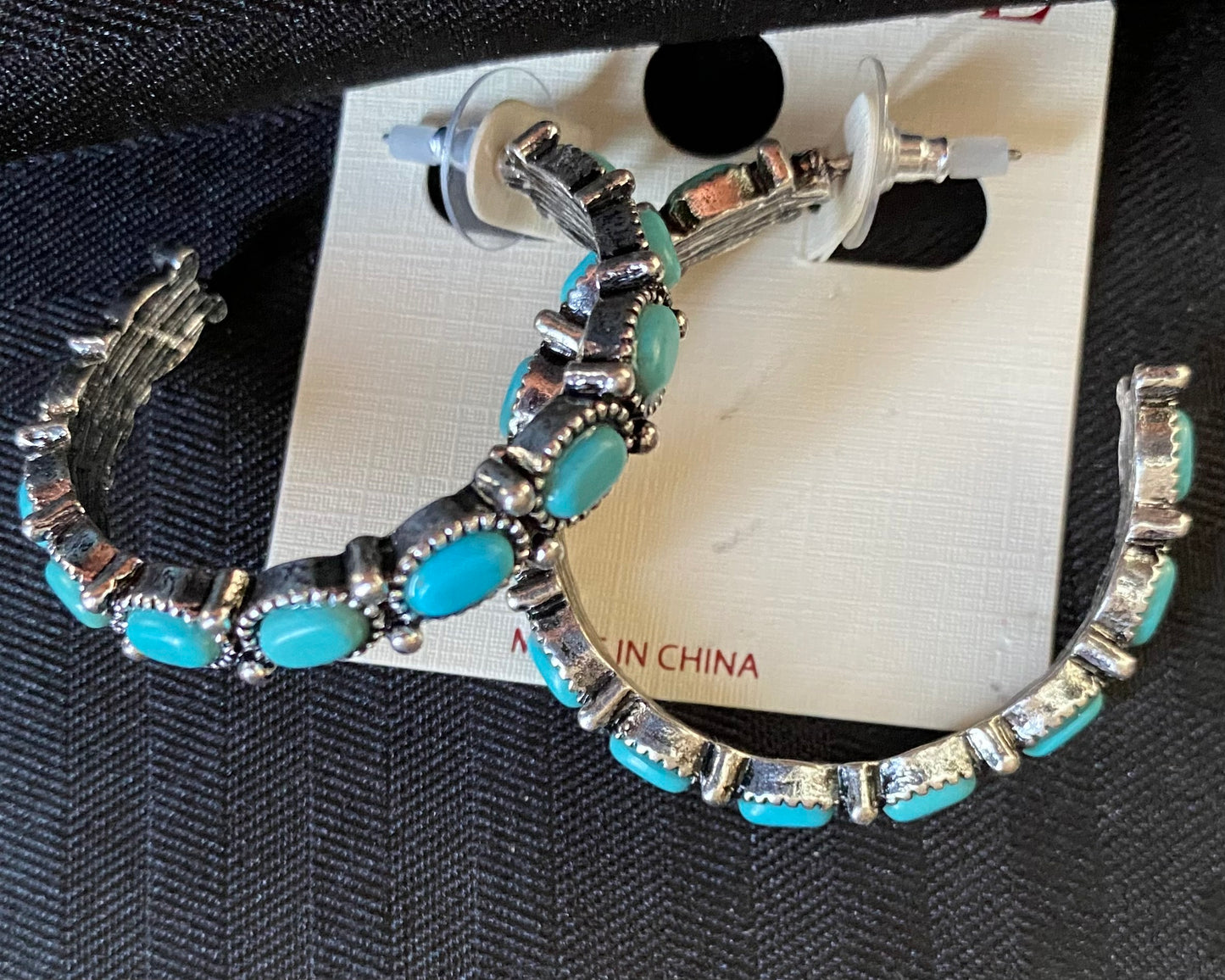 Earrings turquoise hoop TE08TQ