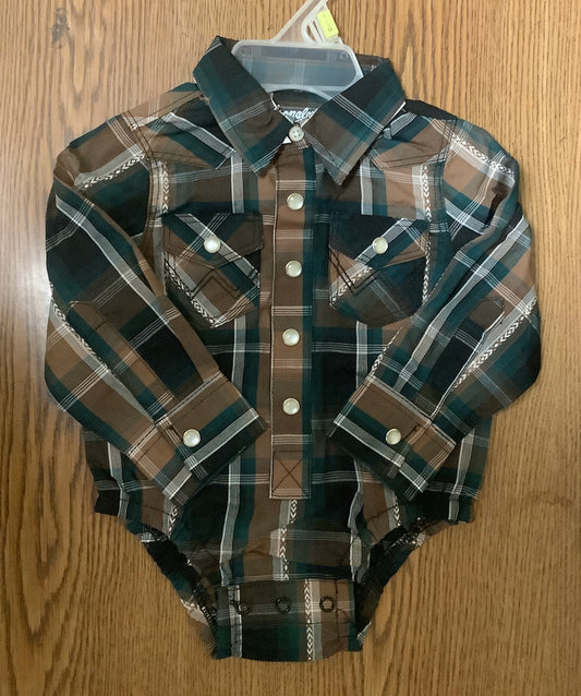 Shirts Kids Wrangler Boys Plaid Snap Up