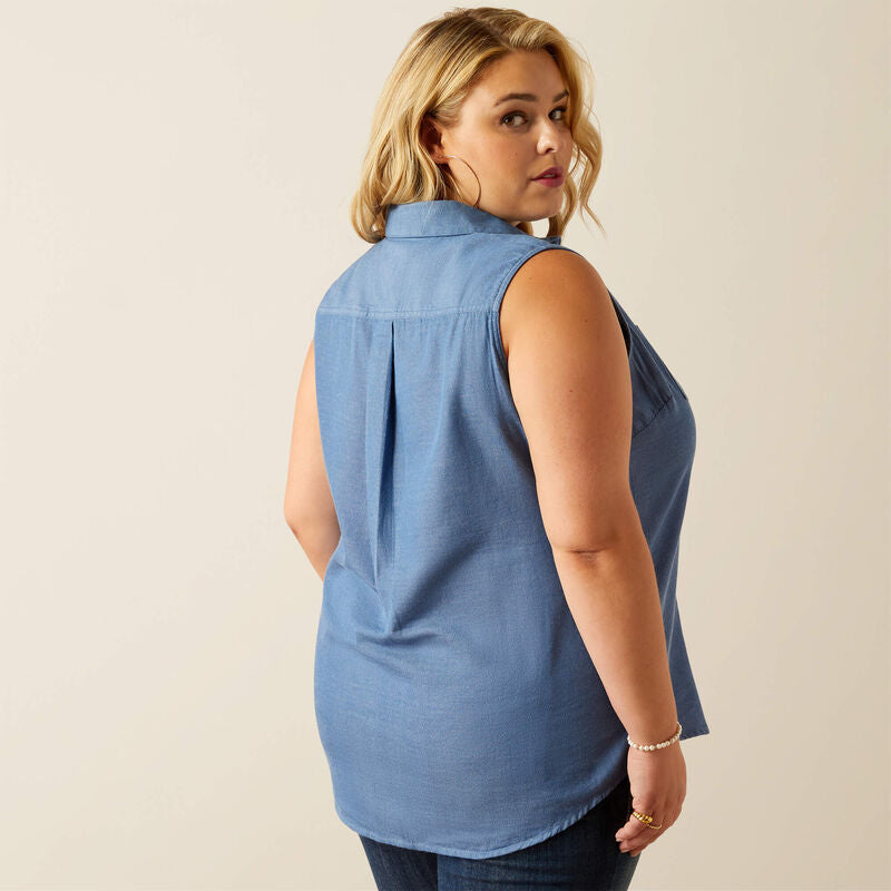 Shirts Women’s Ariat Billie Jean Sleeveless Chambray Top 1005884