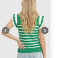 55961 Shirt Women’s Ruffle Sleeve Sweater Top