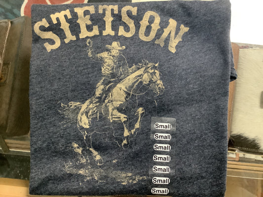 Shirts Men’s Stetson Heather Navy Shirt Sleeve Tee 1107605620880BU