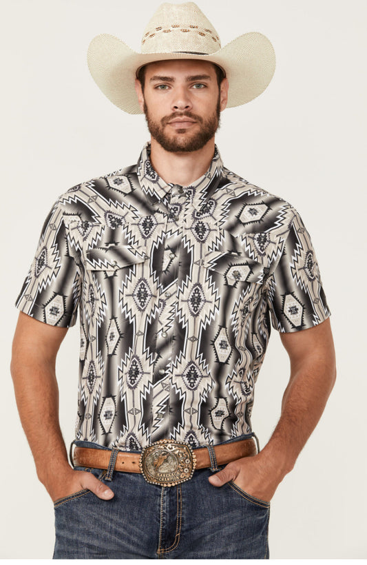 Men’s Rock&Roll Short Sleeve Aztec Snap TEK BMN3S04806