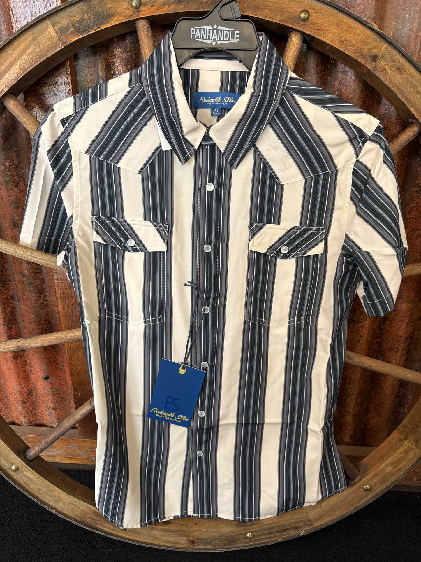 Shirts Men’s Panhandle Short Sleeve Stripe Pearl Snap TMN3S09011