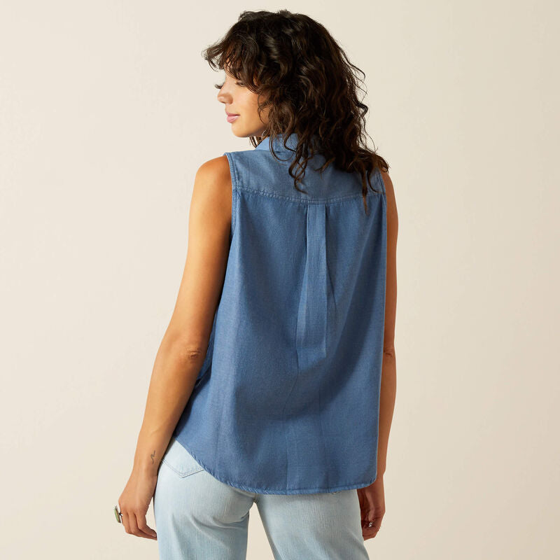 Shirts Women’s Ariat Billie Jean Sleeveless Chambray Top 1005884