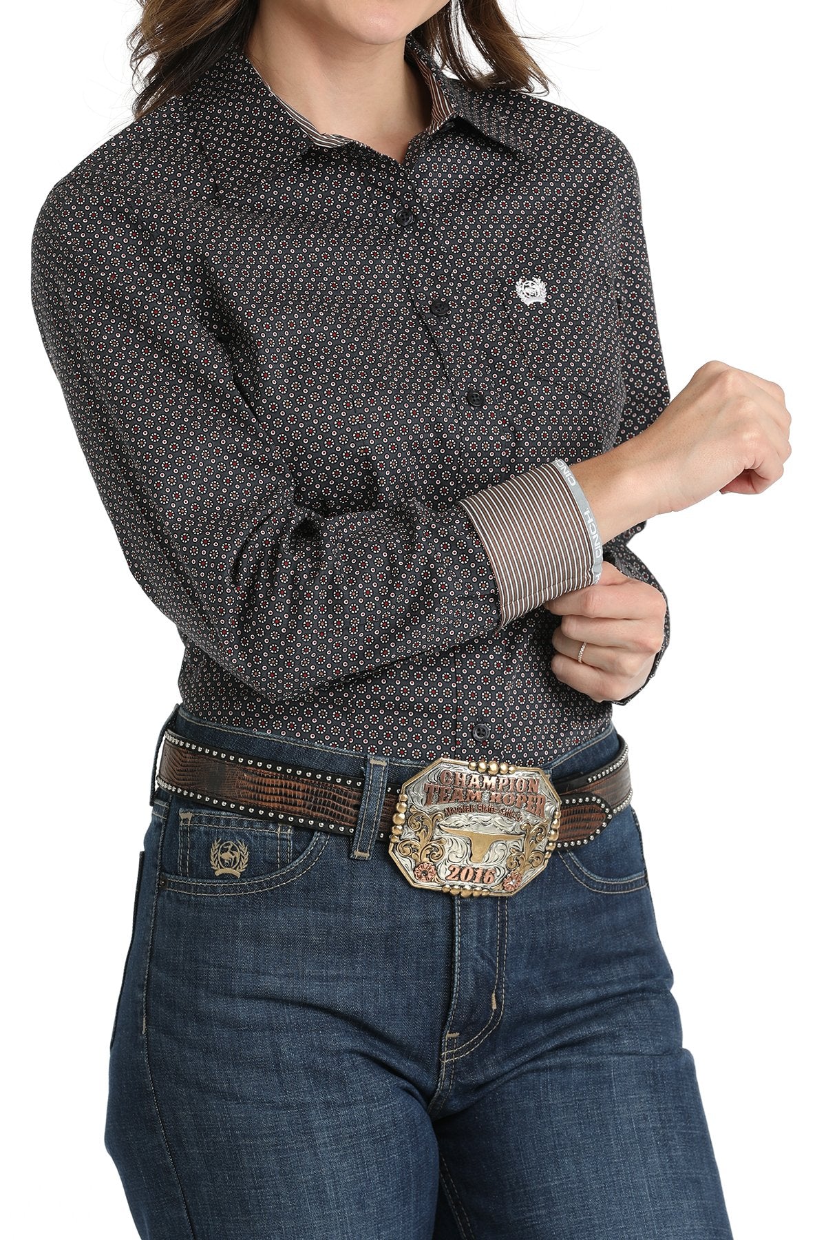 Shirts Women’s Cinch Long Sleeve Button Geo MSW9164228
