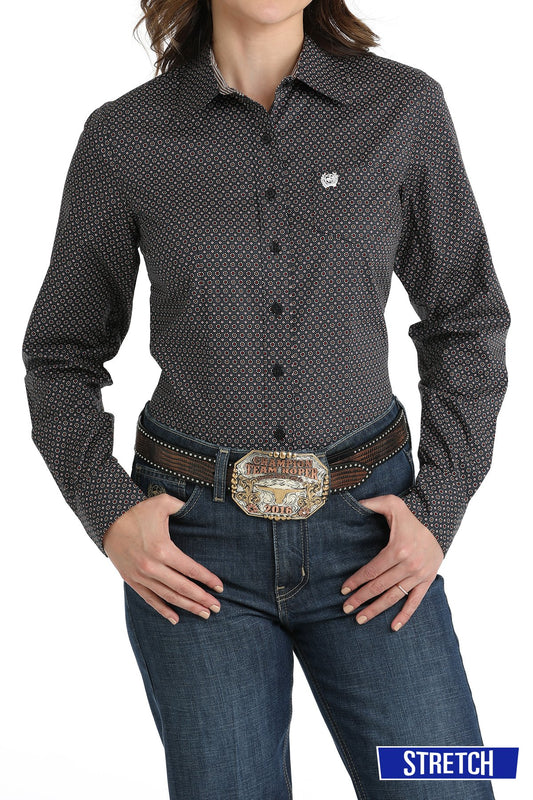 Shirts Women’s Cinch Long Sleeve Button Geo MSW9164228