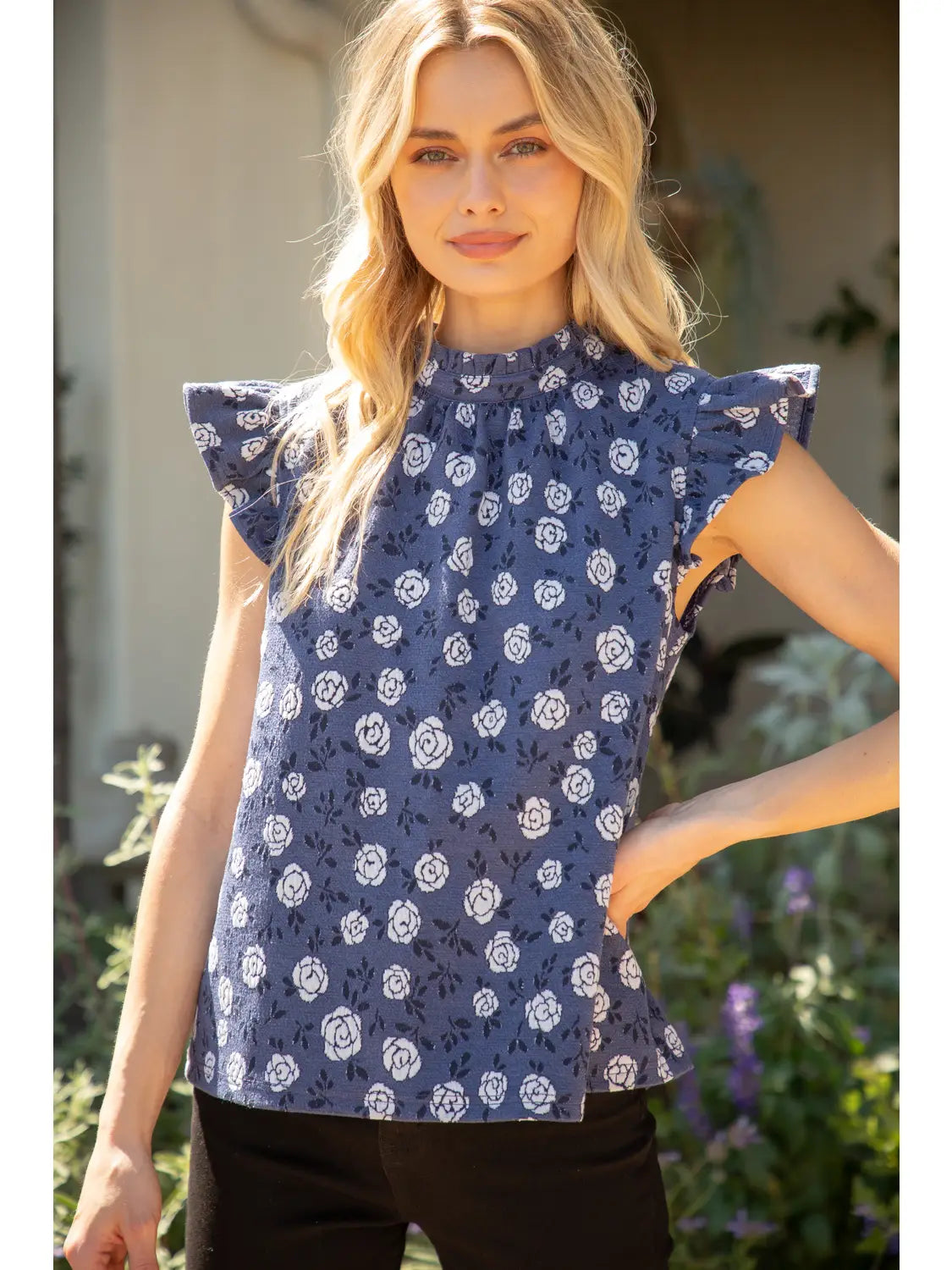 Shirts Women’s Short Sleeve Ruffle Knit 32112-8