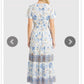 72172 Dress Women’s Blue Print with side pocket