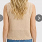 55913A Sweater Vest Tie front Shirt Women’s Top Cardigan