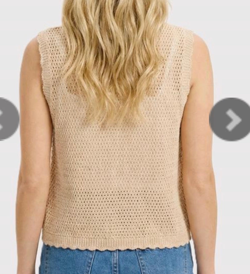 55913A Sweater Vest Tie front Shirt Women’s Top Cardigan