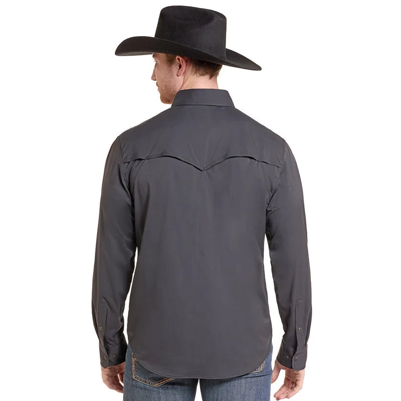 Shirts Men’s Rock&Roll Tek Western Black Long Sleeve BMN2S09641