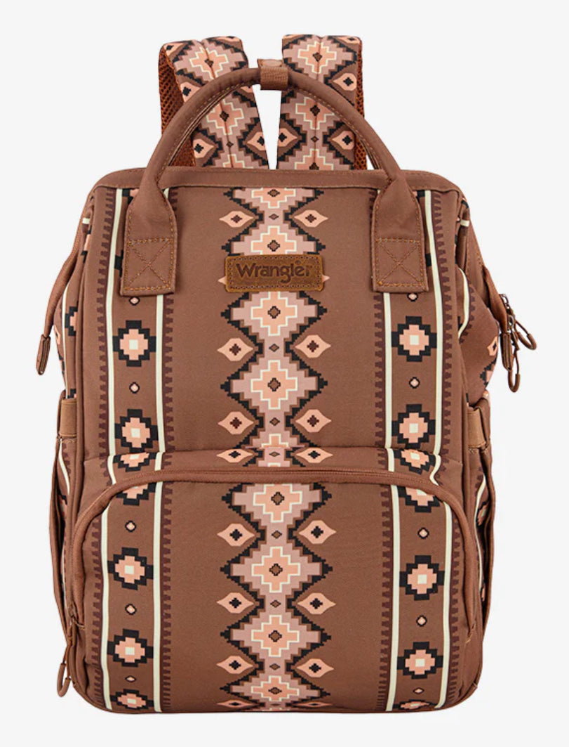 Purses Wrangler Backpack Aztec Southwestern Print Diaper Bag WG2204–9110TQ  CM