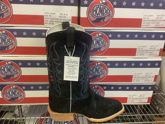 Boots Mens Hondo Black Rough Out 2645