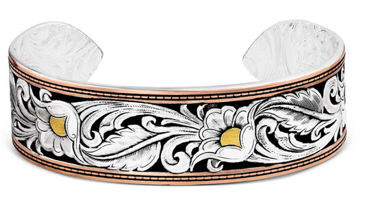 Jewelry Montana Silversmiths Gold Silver Coper Cuff BC2598TRI-BK