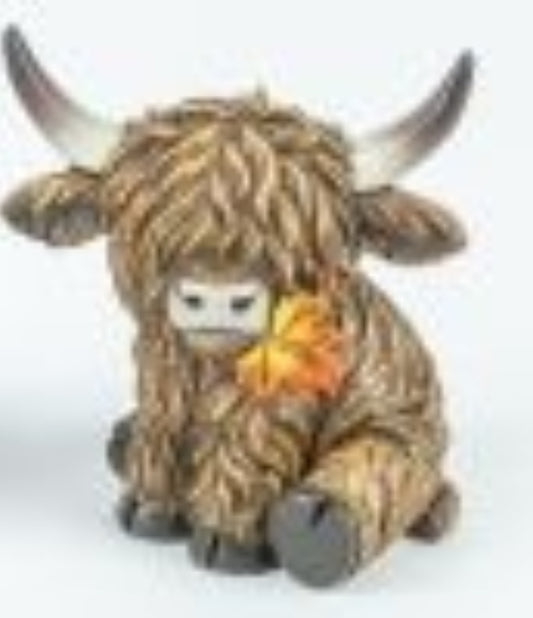 Home Decor Fall Highland Cow Table Top HH44150