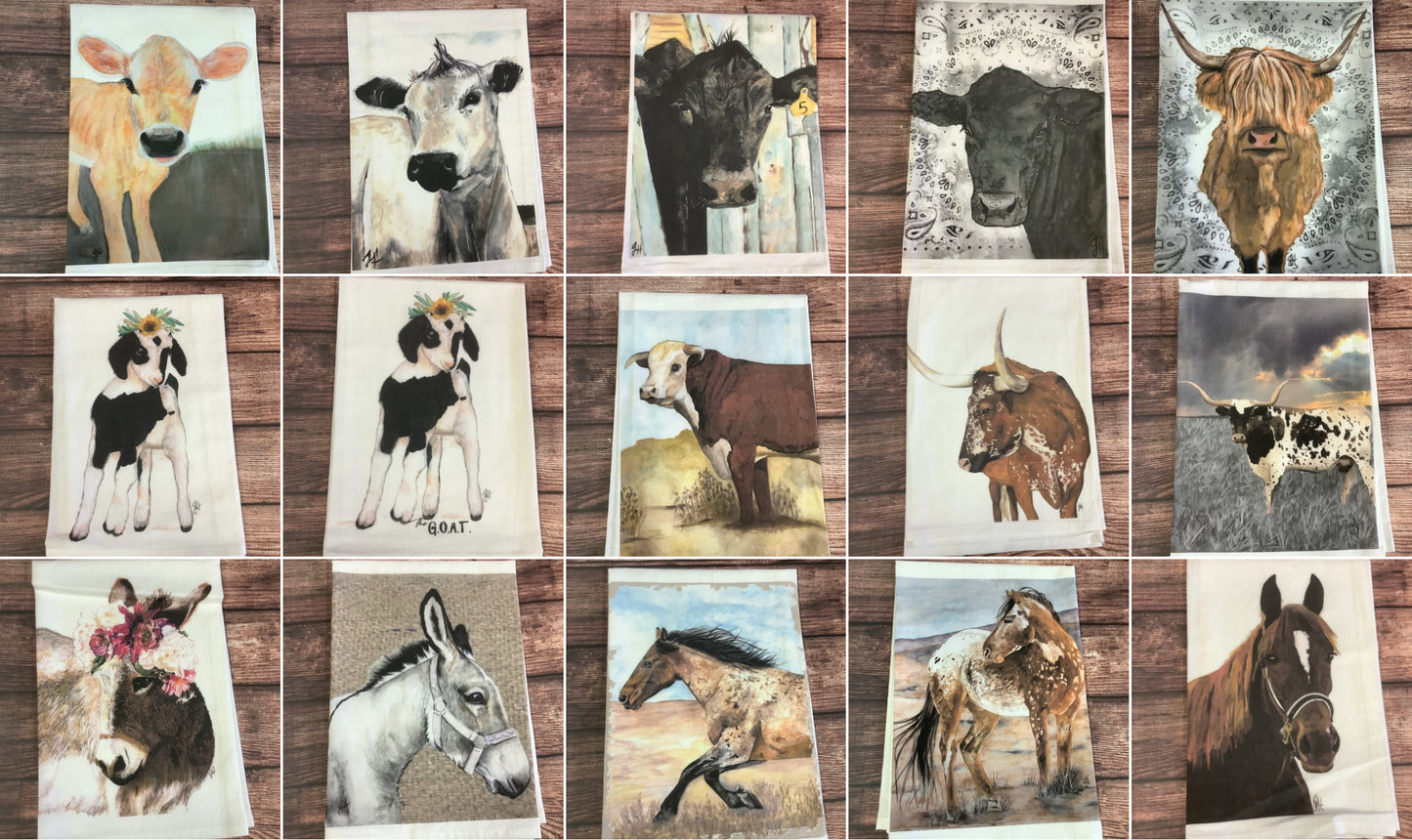 Accessories Tea Towels Western And Farm Print