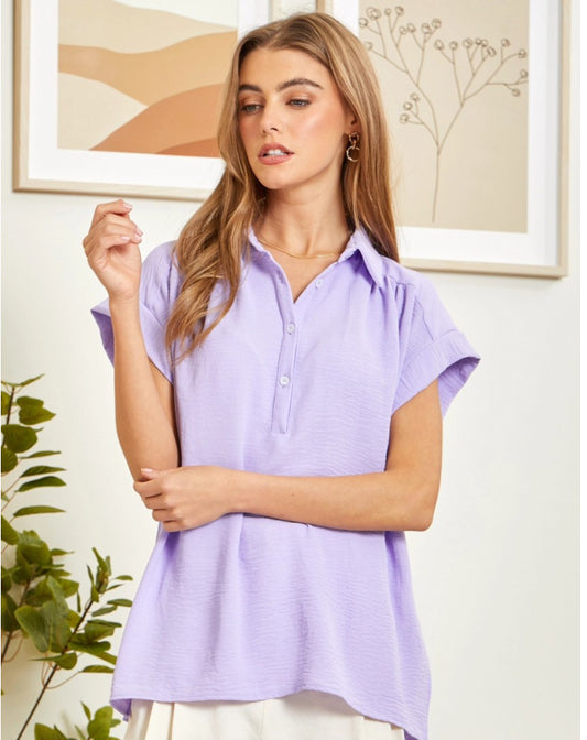 Women’s rayon button blouse MHS02