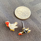 Earrings Enamel Chicken JE036BK-Plymouth, JE036WT-Cornish