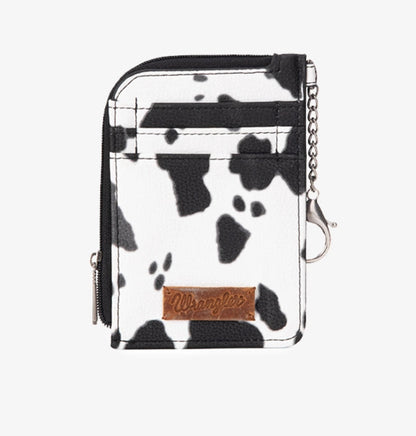 Purses Wrangler Wallet Card Holder Cow Print WG133-W005BK BR