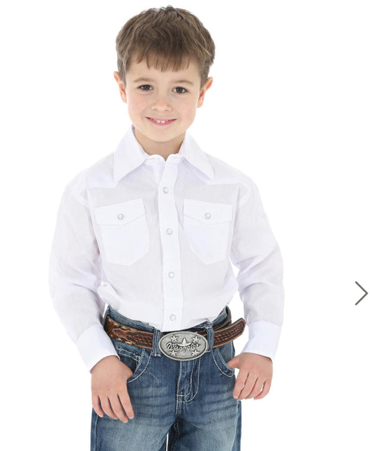 Boys Shirt Long Sleeve White 10204WHSL