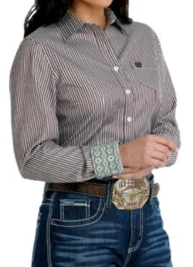 Shirts Women’s Cinch Button Up Stripe MSW9164213