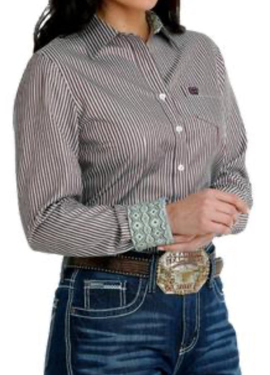 Shirts Women’s Cinch Button Up Stripe MSW9164213