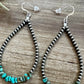 3mm Navajo pearl teardrop earrings EAR-DAN-063-TUR