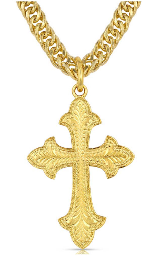 Accessories Montana Silversmiths Gold Chain Cross NC2105G