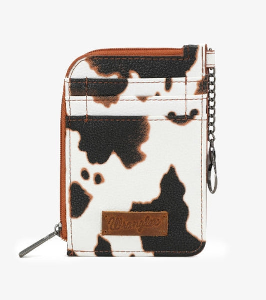 Purses Wrangler Wallet Card Holder Cow Print WG133-W005BK BR