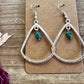 Turquoise Earrings Triangle Dangle 075