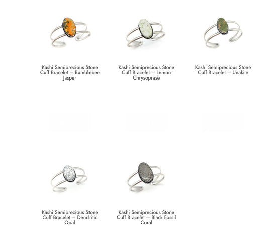 Cuff Bracelet Semiprecious Stones Jewelry